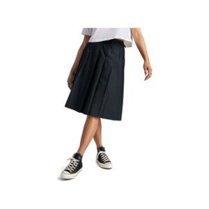 Pleated Crossover Midi Skirt